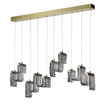 Подвесной светильник линейный с плафонами волнистой формы из фактурного стекла Big Wave варинант исполнения - 1 | Loft Concept в Омске