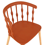 Пластиковый стул на ножках из массива бука Ferret Spiral Brown варинант исполнения - 4 | Loft Concept в Омске