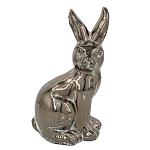 Статуэтка заяц из текстурированной терракоты и покрытый глянцевой краской под бронзу Rabbit Charm  варинант исполнения - 4 | Loft Concept в Омске