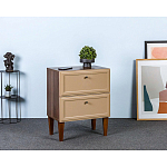 Тумба прикроватная бежевая из массива бука с 2-мя ящиками Wenge Light варинант исполнения - 5 | Loft Concept в Омске