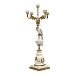 Подсвечник белый Попугай из фарфора с бронзовыми элементами Eden Garden варинант исполнения - 1 | Loft Concept в Омске