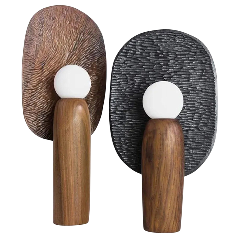Настольная лампа из дерева Decorative Wooden Lamp Черный Коричневый Настольная лампа из дерева Decorative Wooden Lamp Черный Коричневый в Омске | Loft Concept