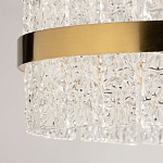 Люстра круглая золотого цвета с прозрачными рельефными стеклянными вставками Textured Glass Chandelier варинант исполнения - 10 | Loft Concept в Омске