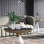 Дизайнерский журнальный стол на прозрачном основании Nofon варинант исполнения - 1 | Loft Concept в Омске