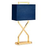 Настольная лампа с основанием из полированного золота и прямоугольным абажуром глубокого синего цвета Elstead Lighting варинант исполнения - 1 | Loft Concept в Омске