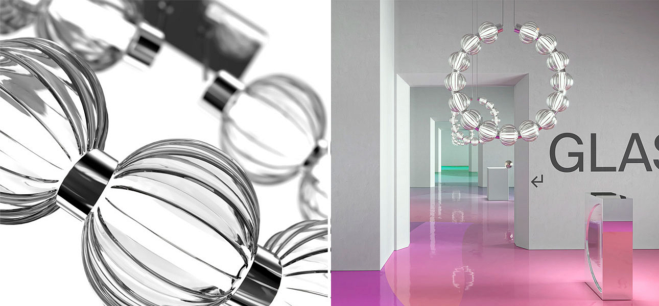 Светильник вертикальное кольцо со стеклянными шарами Balls Lamp Светильник вертикальное кольцо со стеклянными шарами Balls Lamp - Loft-Concept в Омске