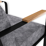 Кресло серый велюр с жесткими подлокотниками на полозьях Ashton варинант исполнения - 6 | Loft Concept в Омске