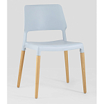 Пластиковый стул на ножках из массива бука Ferret Grey-Blue варинант исполнения - 1 | Loft Concept в Омске