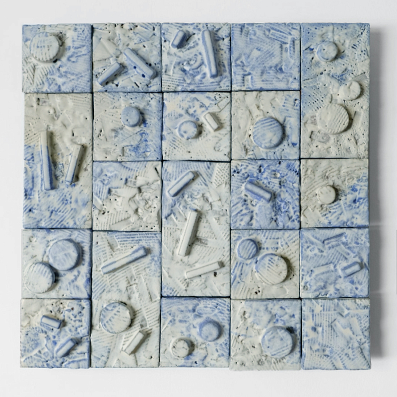 Геометрическое Объемное Панно Blue Curve Geometry Голубой в Омске | Loft Concept 