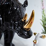 Статуэтка черный носорог с золотыми рогами Golden Horned Black Rhino варинант исполнения - 6 | Loft Concept в Омске