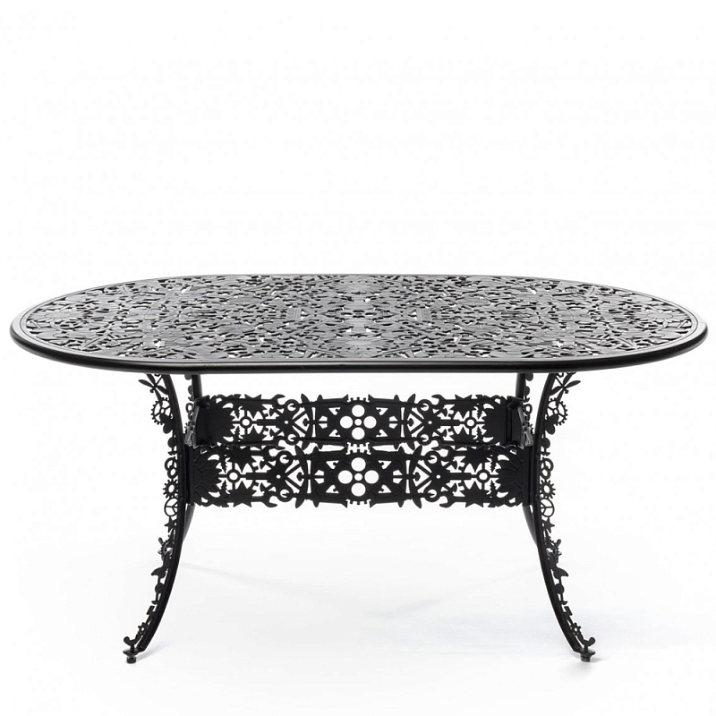 Обеденный стол Industry Collection ALUMINIUM OVAL TABLE – BLACK Черный в Омске | Loft Concept 