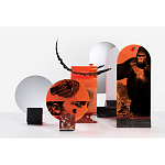 Настольное дизайнерское зеркало Poltronova Vanitas Rosso Franci Mirror and Photo Holder варинант исполнения - 5 | Loft Concept в Омске