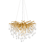 Люстра подвесная с прозрачными стеклянными подвесками в форме капель Диаметр 60 см Droplet Chandelier варинант исполнения - 1 | Loft Concept в Омске