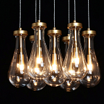 Люстра с 7-ю прозрачными плафонами из стекла в форме капли Lucid Rain  варинант исполнения - 5 | Loft Concept в Омске