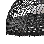 Подвесной светильник с округлым абажуром из черного ротанга Wicker Furniture варинант исполнения - 5 | Loft Concept в Омске