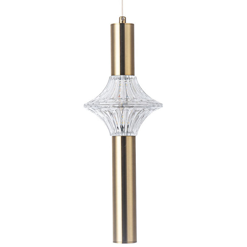 Подвесной светильник Toussaint Metal Tube Brass Hanging Lamp Латунь Прозрачный в Омске | Loft Concept 