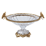 Чаша из прозрачного стекла с бронзовым ободком и фигурками бабочек Eden Garden варинант исполнения - 1 | Loft Concept в Омске