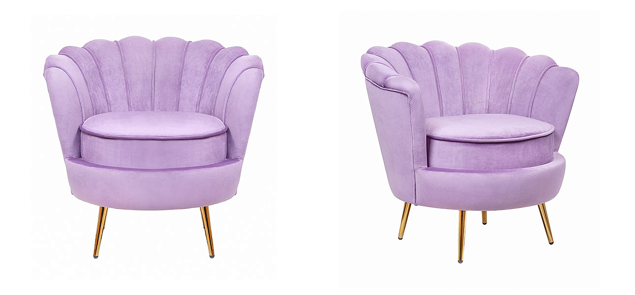 Кресло велюр фиолетовый Purple Flower Кресло велюр фиолетовый Purple Flower - Loft-Concept в Омске