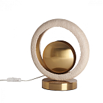 Настольная лампа с бежевым текстурным кольцом и латунным шаром в центре Tactile   варинант исполнения - 2 | Loft Concept в Омске