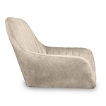 Барный стул со спинкой и подлокотниками на 4-х коричневых деревянных ножках Бежевый Велюр Ava Charm варинант исполнения - 2 | Loft Concept в Омске