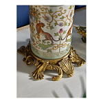 Ваза высокая из фарфора на бронзовом основании Turquoise Blooming Garden варинант исполнения - 5 | Loft Concept в Омске