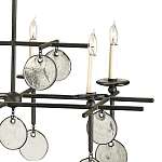 Люстра линейная черная с круглыми прозрачными подвесками  Horizontal Rectangular Chandelier варинант исполнения - 1 | Loft Concept в Омске