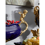 Чаша темно-синяя фарфоровая с бронзовыми ручками в виде ангелов Eden Garden варинант исполнения - 4 | Loft Concept в Омске