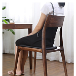 Стул деревянный с мягким сиденьем из черной натуральной кожи Moon Walnut Furniture варинант исполнения - 3 | Loft Concept в Омске