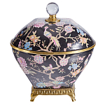 Шкатулка черного цвета с цветочной росписью Eden Garden варинант исполнения - 1 | Loft Concept в Омске