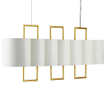 Люстра прямоугольная с белыми цилиндрическими абажурами White Ribbon варинант исполнения - 5 | Loft Concept в Омске