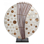 Настольная лампа из перламутра и дерева на подставке Indonesian Round Shell варинант исполнения - 2 | Loft Concept в Омске