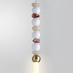 Подвесной светильник вытянутый с бусинами из белого и коричневого цвета PEARLS Suspension варинант исполнения - 4 | Loft Concept в Омске