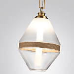 Подвесной светильник с прямоугольными и овальными элементами и акцентом из натурального камня Tectona  варинант исполнения - 5 | Loft Concept в Омске