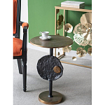 Столик приставной с абстрактным основанием и акцентом в виде золотистого диска Heavenly Space варинант исполнения - 8 | Loft Concept в Омске