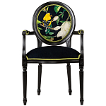 Стул с подлокотниками из натурального бука с изображением птицы и цветов Blooming Birds варинант исполнения - 1 | Loft Concept в Омске