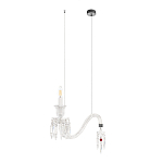 Подвесной светильник стеклянный в виде канделябра Curved Glass Chandelier варинант исполнения - 1 | Loft Concept в Омске