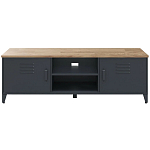 ТВ-тумба из металла и столешницей из массива дуба Metal Wood TV-Stand варинант исполнения - 1 | Loft Concept в Омске