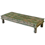 Кофейный стол из массива тропического дерева с резным декором Capellan Green Coffee Table варинант исполнения - 1 | Loft Concept в Омске