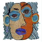 Арт-Объект плетеный из нитей Абстрактный портрет Joana Schneider  варинант исполнения - 2 | Loft Concept в Омске