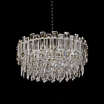 Круглая люстра с хрустальными подвесками на серебряном каркасе Gorgeous Crystal Light варинант исполнения - 6 | Loft Concept в Омске