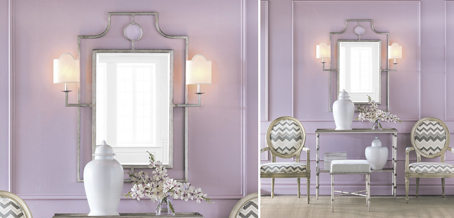 Зеркало с бра Mirror with Sconces Dairile Silver Зеркало с бра Mirror with Sconces Dairile Silver - Loft-Concept в Омске