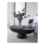 Столик кофейный черного цвета с овальной столешницей и круглым основанием Black Dalmen Table варинант исполнения - 2 | Loft Concept в Омске