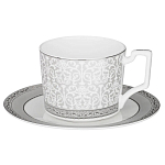 Чайный набор серо-белого цвета из фарфора на 6 персон 12 предметов 250 мл Royal Porcelain Collection варинант исполнения - 1 | Loft Concept в Омске