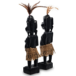 Комплект из 2-х деревянных статуэток Asmat Statuettes Black варинант исполнения - 2 | Loft Concept в Омске