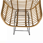 Стул барный с ротанговым плетением Half Bar Chair with Wicker с подлокотниками варинант исполнения - 7 | Loft Concept в Омске