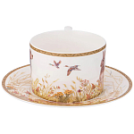 Чайная пара из фарфора с изображением собаки и зайцев 300 мл Hunting Porcelain Collection 2 варинант исполнения - 2 | Loft Concept в Омске