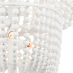 Люстра белая в форме спирали с декором из круглых деревянных бусин White Wooden Beads варинант исполнения - 1 | Loft Concept в Омске