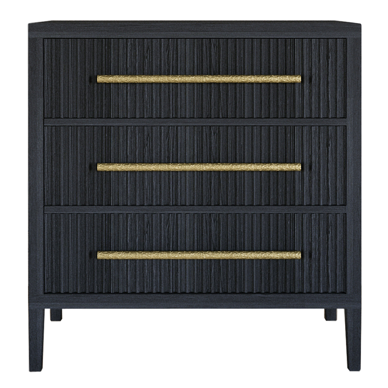 Комод Primo с 3 выдвижными ящиками Черный дуб Черный в Омске | Loft Concept 