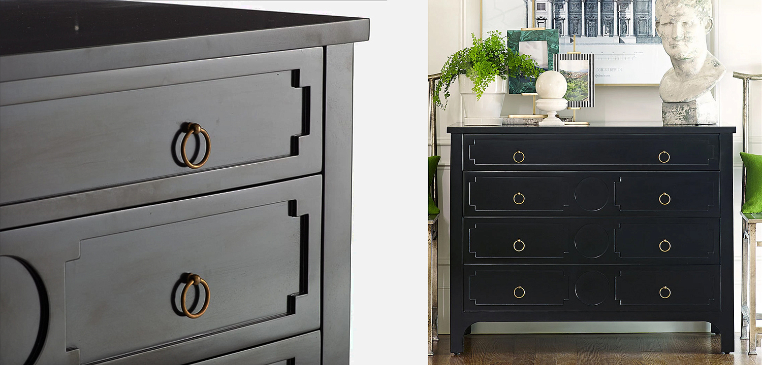 Комод с 4-мя ящиками Lawrence chest of drawers Black Черный Комод с 4-мя ящиками Lawrence chest of drawers Black Черный - Loft-Concept в Омске
