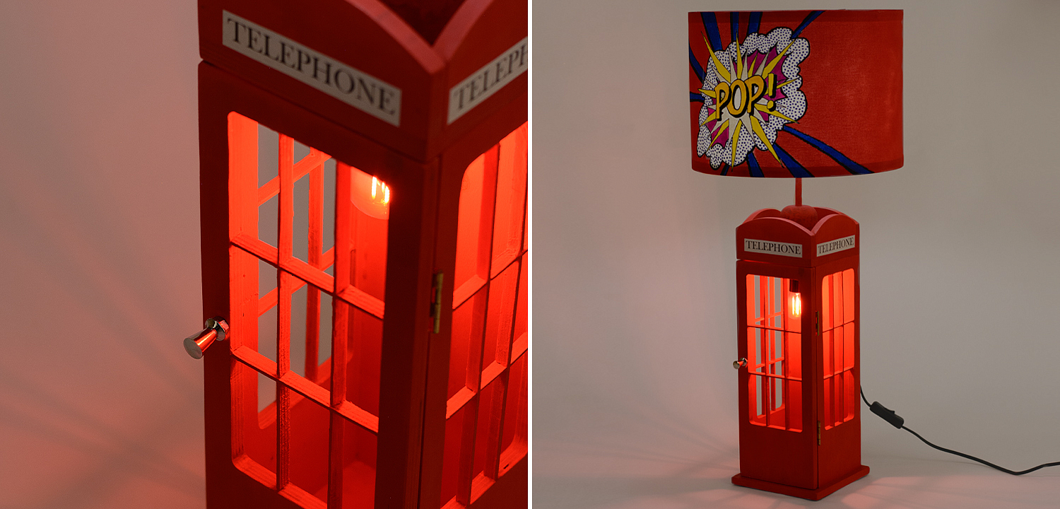 Настольная лампа Red Phone Booth Pop Lamp Настольная лампа Red Phone Booth Pop Lamp - Loft-Concept в Омске